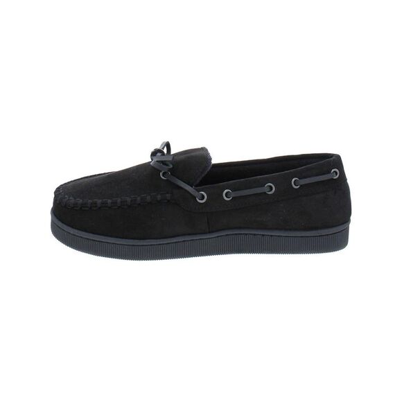 Club Room Men's Moccasin Slippers in Black-Small 6-7 - Picture 3 of 5